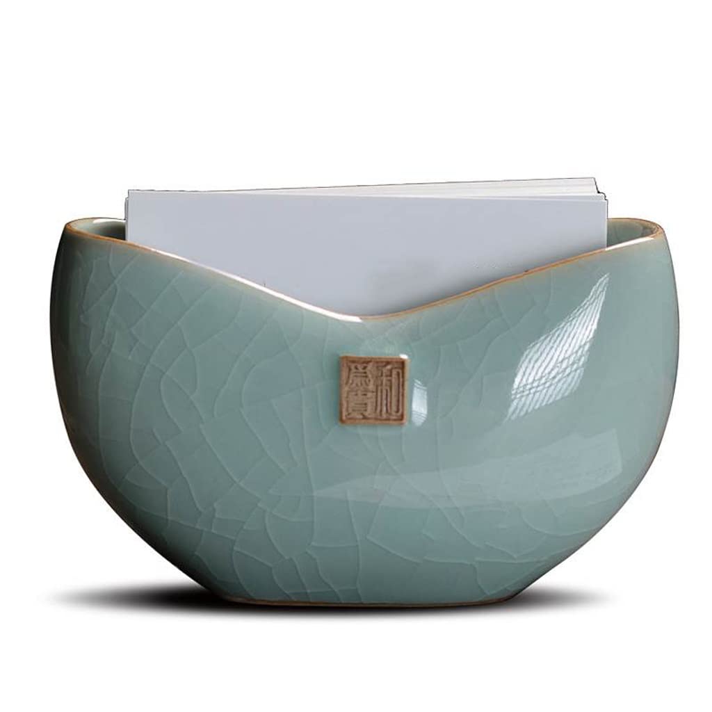 Porte-cartes stockage de bureau TUSUOD autoportant et boîte d'affichage avant