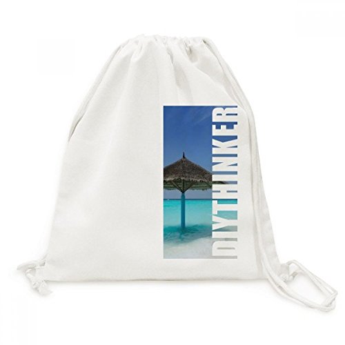 Sac à dos en toile Ocean Beach vert arbre cordon de serrage bagage cabine léger