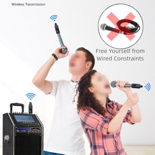 Micrófono inalámbrico UHF sin interferencias con doble micro de largo alcance 3