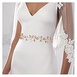 Acento Elegante: Añade un toque de glamour a tu atuendo de boda con este exquisito cinturón de novia, perfecto para realzar vestidos de novia y de noche