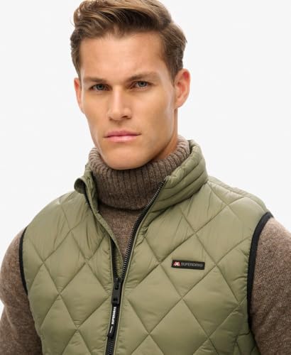 Superdry Para Hombre. M5012143A Chaleco Fuji Lite Verde (Xl), Casual, Nylon - 3