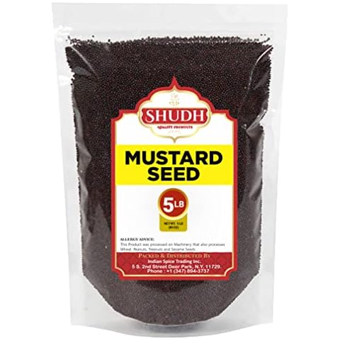 SHUDH Black Mustard Seed 5 LB | 80 oz | Whole Spice (Kali Rai) ~ All Natural | Gluten Friendly | NON-GMO | Vegan | Indian Origin Cover