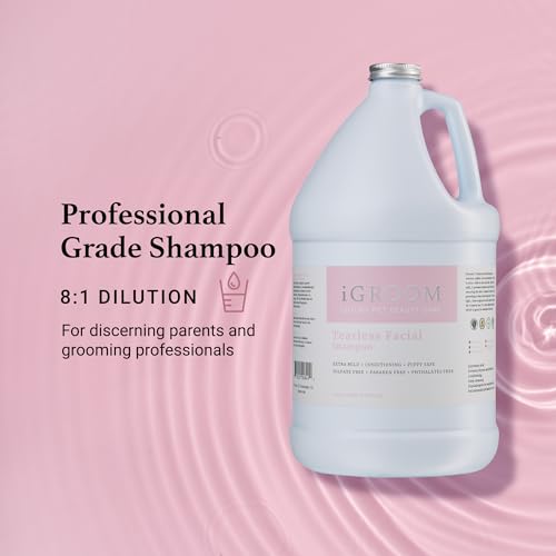 iGroom-Tearless-Facial-Dog-Shampoo-Luxury-Pet-Beauty-Care-Ultra-Mild-to-Eyes-Restore-Skins-Natural-Moisture-Made-in-USA-Gallon