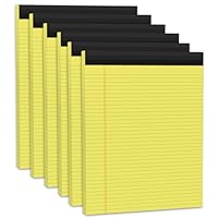 Gelber Notizblock A4 Kollegium Regiert Block Liniert a4, 6 Stück Legal Notizblöcke A4 Schreibblöcke Schmal liniert Notizblock, 30 Blatt Pro Notizblöcke für Arbeit Studie Tägliche Notizaufnahme Liste