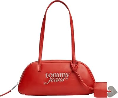 Tommy Jeans Donna Borsa a Spalla Bold con Pendente, Rosso (Arizona Red), Taglia Unica