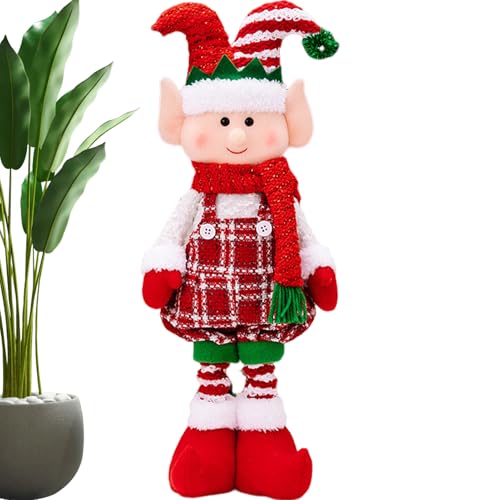 Vitsrisea Muñecas de Navidad - Peluche de pie con patas extensibles | Figura de peluche de Navidad decoración | Para el hogar, escritorio, Navidad, dormitorio, chimenea, fiesta