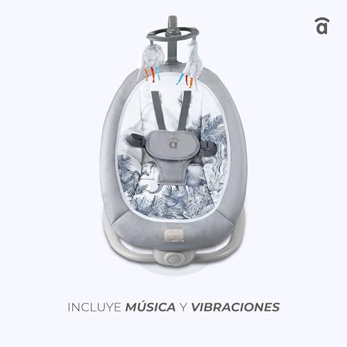 Hamaca bebé de alta gama Asalvo Fold con diseño compacto y confortable textil gris 5