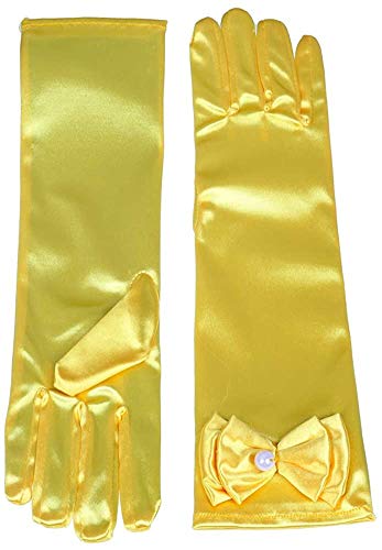 Image of FancyDressWale Girls Satin Long Gloves for Princess Dress Up Party With Bows