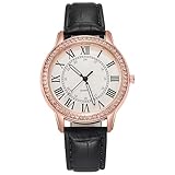 ARUNASC Reloj de Pulsera Reloj de Pulsera Luminoso for Mujer con Detalles de Diamantes, Estilo Vintage, de Cuarzo, Ideal for Regalar y for Uso Diario. Digital(Noir)