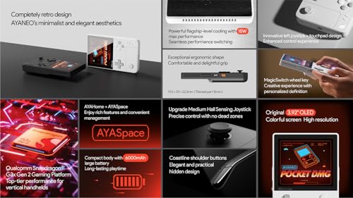 Image of AYANEO Pocket DMG: Handheld Gaming Console with 3.92 inch OLED Display, 16GB RAM, 512GB Storage, Wi-Fi 6, Bluetooth 5.3, Snapdragon G3x Gen 2, Android 13, 6000mAh Battery