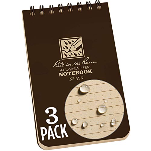 Carnet de notes imperméable Rite in the Rain marron pour écrire sous l'eau sans bavure