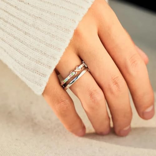 I am Neuro Sparkly Double Layered Infinity Ring, Simple Rings for Women Anti Anxiety Stress Worry, Customized Anniversary Promise gift for Women Wife2