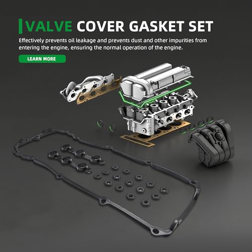 Image of Valve Cover Gasket Set VS50631R for BMW M54 2002-2006, for E36 E39 E46 E53 E60 E83 E85 320i 325i 325xi 330i 525i 530i X3 X5 Z3 Z4, Replace 11121437395 11120030496 11129070990, 18 PCS