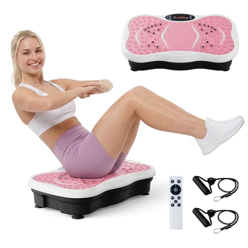 Vibration Plate Exercise Machine for Lymphatic Drainage, 200 Speeds Vibrating Fitness Platform for...