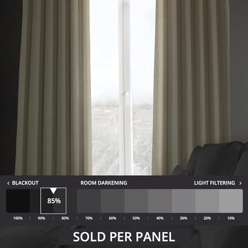 HPD Half Price Drapes Faux Linen Textured Room Darkening Curtains for Bedroom 108 Inches Long (1 Panel) - Image 2
