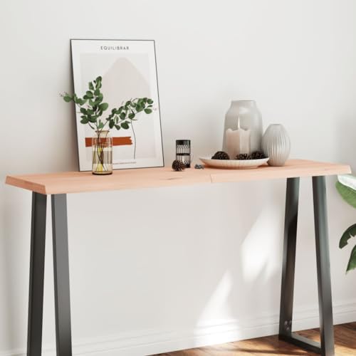 BOWEKAM Tablero de mesa para hogar y jardín, 160 x 40 x (2-6) cm, madera maciza sin tratar, borde vivo, elección de muebles