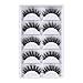 3D False Eyelashes, 3D Faux Mink Fake Eyelashes Handmade Dramatic Thick Crossed Cluster False Eyelashes Black Nature Fluffy Long Soft Reusable,Style 1 (5 Pairs)