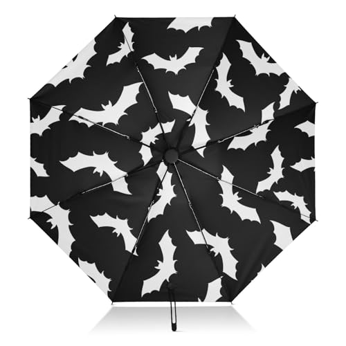 Parapluie pliable automatique noir compact et résistant au vent GAIREG