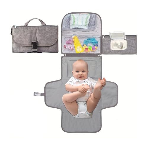 Baby Changing Diaper Pad Bag: Portable Changing Pad, Diaper Changing Pad, Waterproof Baby Changing Pad with Smart Wipes Pocket, for Baby Shower Gifts, Travel Changing Kit, Baby Changing Mat
