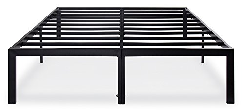 Olee Sleep 14 Inch Heavy Duty Steel Slat Anti-Slip Support, Easy Assembly Platform Bed Frame, Noise Free Steel Mattress Foundation, Maximum Storage, No Box Spring Needed, Black, King Size