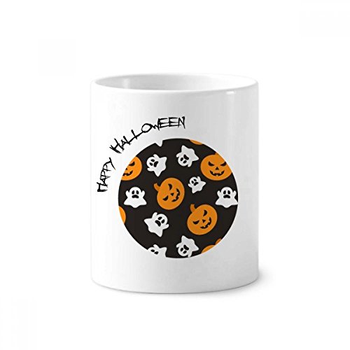 Tasse blanche Halloween céramique cadeau porte-brosse