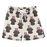 Selerdon Quick Dry Swim Trunks 4th of July Labrador American for Boy Kids Summer Fashion Beach Shorts with Adjustable Waist and Side Pocket for Daily Wear Outdoor Play XS Multicoloured