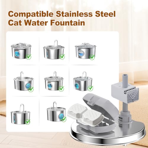 8 Pack Filtres Fontaine à Eau Chat, Filtres de Rechange pour Fontaine INOX – vue 2