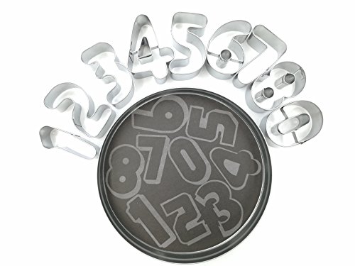 Numéros 0-9 cutters set 9 pc emporte-pièce biscuit fondant et pâte à sucre - 3