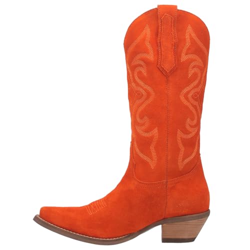 Image of Dingo Womens Out West Embroidered Snip Toe Casual Boots Mid Calf Mid Heel 2-3 inch