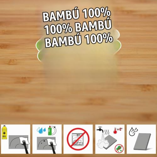 Miniatura 8 de Dunedesign Juego De 2 - Tabla De Servir Bambú Y Tazón De Salsa 30x25cm Plato De Madera Para Bistec