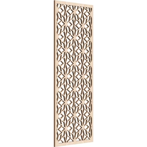 Image of 11 3 /8 inchW x 29 3 /8 inchH x 1 /4 inchT Lake Decorative Fretwork Wood Wall Panels, Red Oak