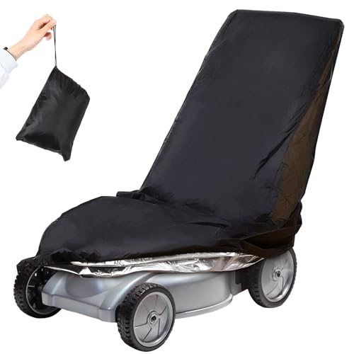 GWHOLE Housse de Tondeuse Gazon Baches Imperméables pour Exterieur Housse de Protection pour Tondeuse à Gazon 210D Noir