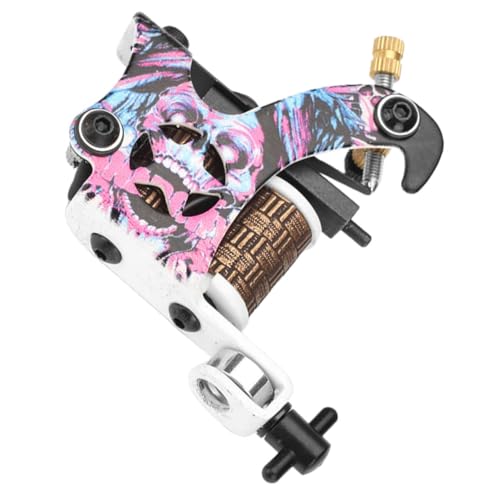 Mobestech Bobina de Máquina de Tatuajes de Hierro de 10 Vueltas Diseño de Calavera Pentagonal Accesorio para Máquina de Bobina para Tatuajes Profesional Equipo Imprescindible para Tatuar