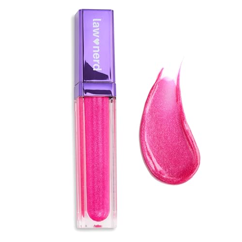 Gerard Cosmetics Emily D Baker X Lighted Lip Gloss (Objection), Sheer Pink Lip Gloss with Iridescent Pearl Finish, Includes Light & Mirror, Cruelty Free, Made in the USA