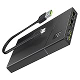 Tecnología de carga versátil: Green Cell ha desarrollado un Ultra Charge que es compatible con los estándares de carga rápida como Quick Charge 3.0, Apple 2.4 A y Power Delivery 18 W, por lo que funciona perfectamente con cualquier dispositivo en el mercado, incluso con dispositivos más exigentes como iPad Pro o Nintendo Switch. Además, prolonga la duración de la batería a Apple MacBook y otros Ultrabooks que soportan PD