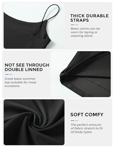 Image of Buauty 2 & 4 Packs Crop Tank Top for Women, Basic Solid Cropped Double Layer Spaghetti Strap Short Sleeveless Camisole