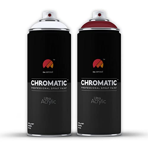 CHROMATIC Classic White & Traffic Red Spray Paint 400 ml (pack of 2