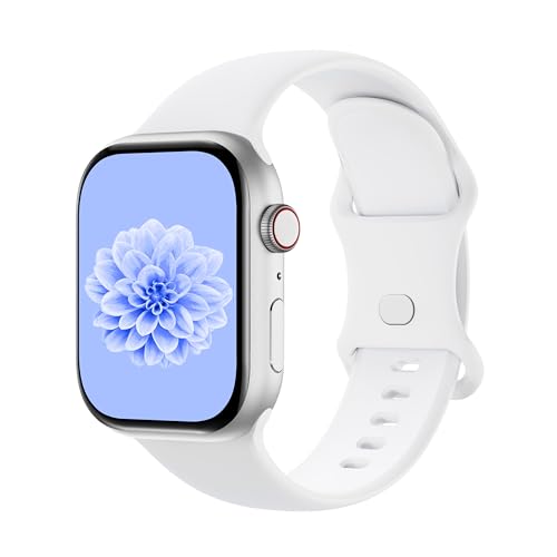 Aegce Silicone Sport Band Compatible with Apple Watch 41mm 40mm 38mm 42mm Women Men, Soft Strap...