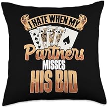 Spades Player Game Lover Card Game Set Playing Spades Throw Pillow