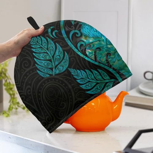 Image of Polynesian Pattern Tea Pot Cover Teapots Cosy Insulated Tea Cozies Home Kitchen Decoration Teapot Dust Cover Warming Tea Kettle Quilt Creative Gifts for Party