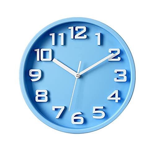 Horloge murale silencieuse bureau maison ronde rouge XJBTBA à pile