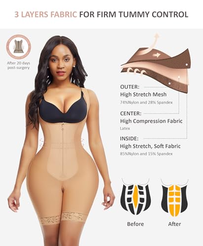 Image of FeelinGirl Fajas Colombianas Shapewear for Women Tummy Control BBL Stage 2 Post Surgery Compression Body Shaper