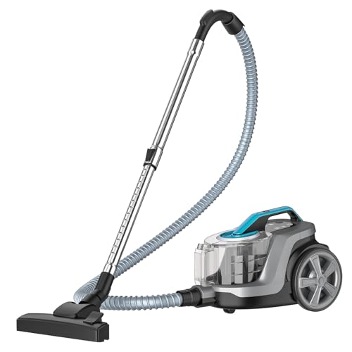 Uexedo - Aspirador sin bolsa, 1600 W, 4 L, capacidad para aspiradoras, cable de alimentación, 5 m, aspirador potente para todos los suelos y alfombras (gris)