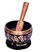 Purpledip Bol chantant bouddhiste tibétain fait à la main 11,4 cm en métal avec bâton et coussin (10639)