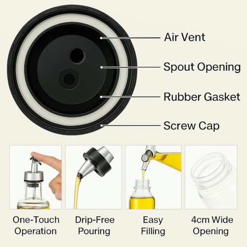 Image of Plastic Oil Dispenser Bottles for Kitchen | Leak-Proof Cooking Oil Container with Measuring Scale| Easy Pouring Oil Bottle for Home & Restaurant Use (2 x 1000ml) Pack of 2, Clear