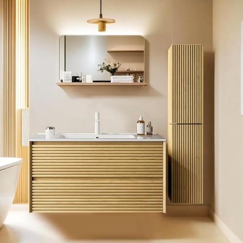 AmbroVania 36" Floating Bathroom Vanity with 2 Wall Mount 12''