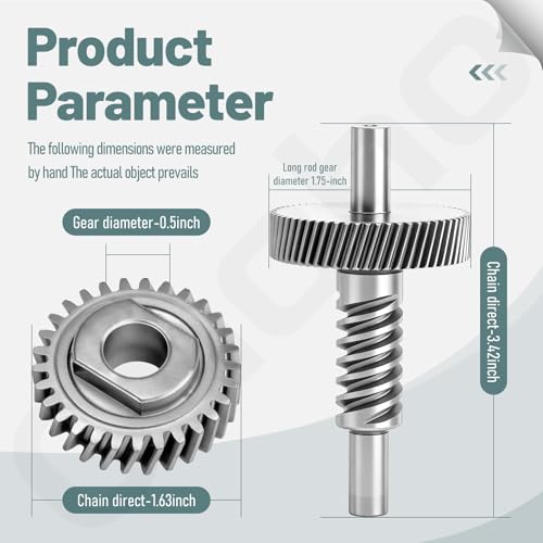 9706529 W11086780 9709231 WP9709231 Worm Gear - by Ohoho - Compatible with Whirlpool/Kitchenaid 5QT & 6QT Stand Mixer Replacement Parts - with Snap Ring & 1.8 Oz Grease & 9703445 Thrust Bearing