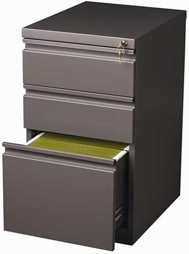 Miniatura 4 de Pemberly Row Archivador vertical de metal espresso con 3 cajones de 27.75 pulgadas, con cerradura, premontado, tamaño legalcarta para el hogar,