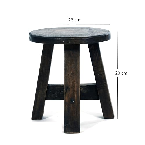 Tabouret en bois rustique d'acajou massif authentique