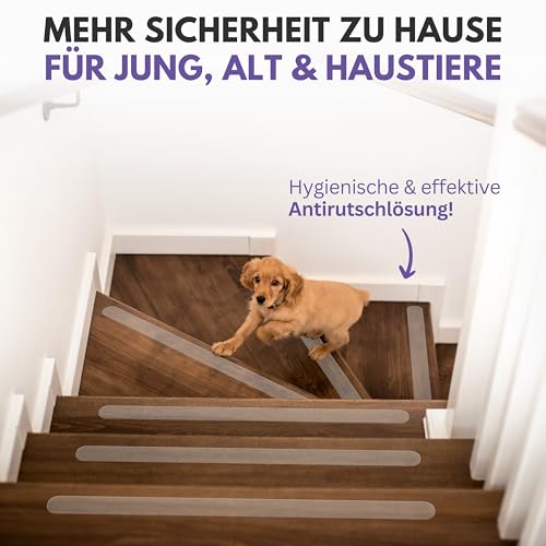 Filzada® 18x Treppenstufen Antirutsch - 4 x 60 cm Transparent - Selbstklebende Antirutschstreifen Treppe - Antirutsch Treppe - Anti Rutsch Treppe - Antirutsch Treppenstufen - Treppe Antirutsch